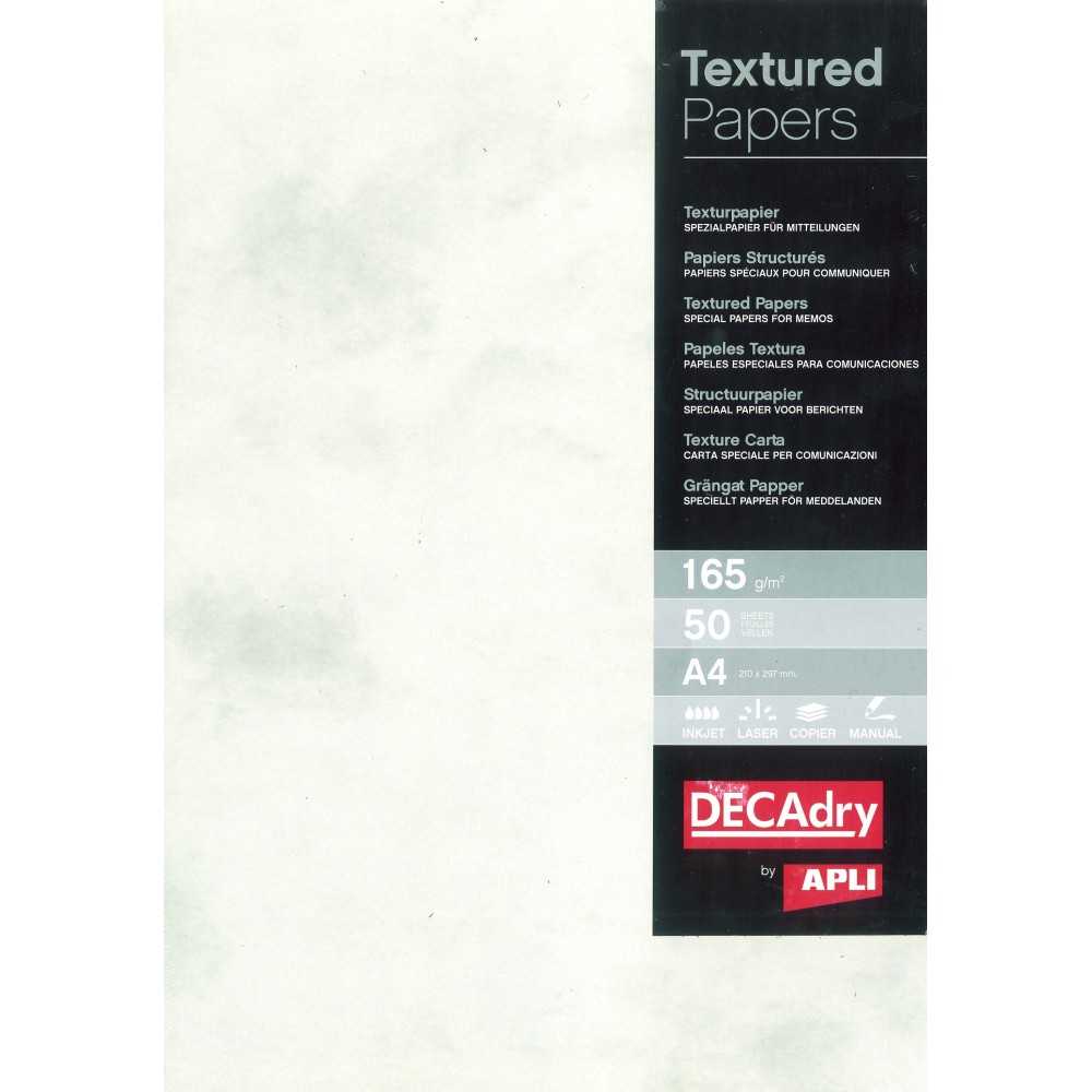 Papel Textura Mármol Gris A4 50 Hojas Apli PCL1681