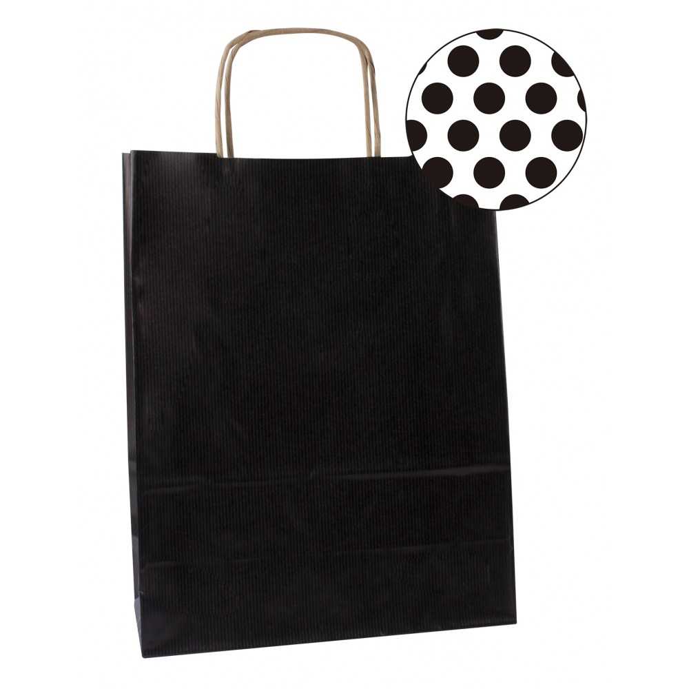 50 Bolsas Kraft Color Negro Con Asas 25x11x31 cm Apli 101840 Compraetiquetas