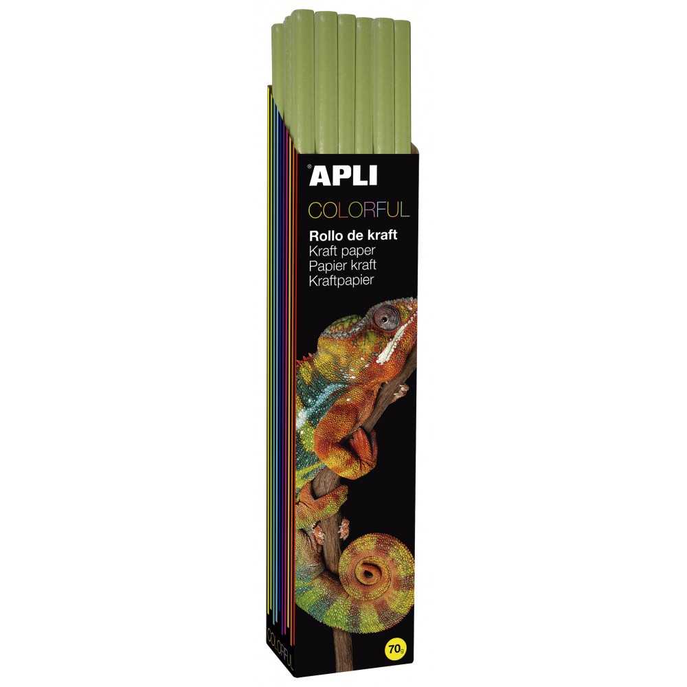 Rollo Papel Kraft Color Verde 1 m x 3 m Apli 14419 COMPRAETIQUETAS