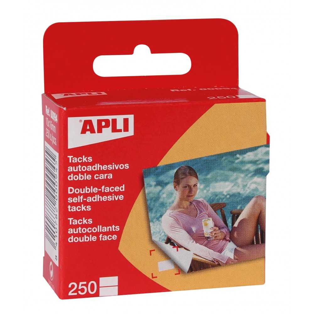 Tacks Adhesivos Doble Cara Transparentes 10x16mm Apli 00094