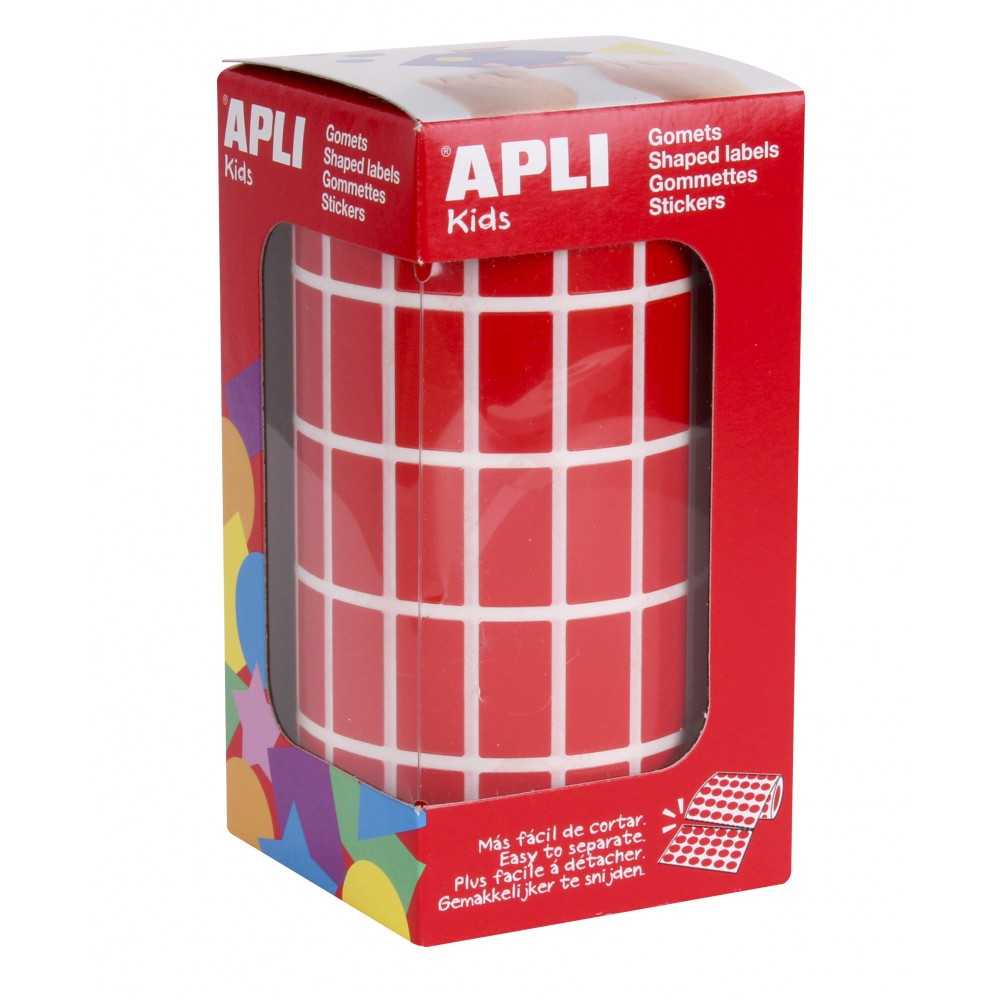 Apli 04885 Rollo Gomets Rectangulares Rojos 20x10 mm