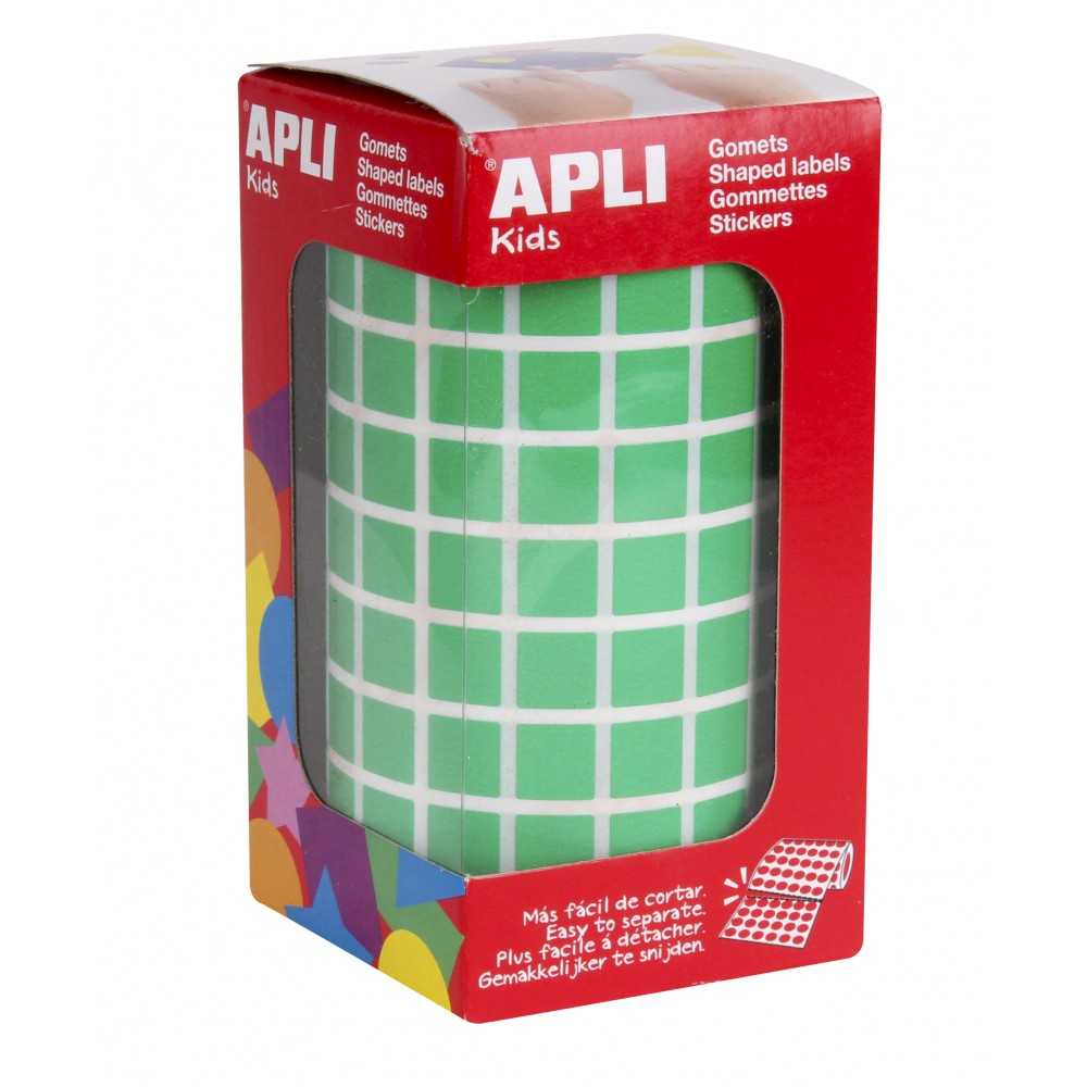 Apli 04874 Rollo Gomets Cuadrados Verdes 10x10 mm