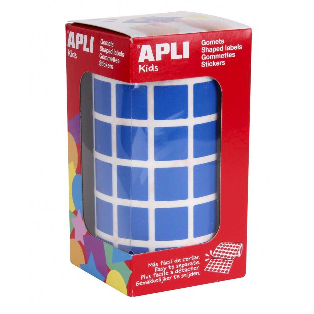 Apli 12476 Rollo Gomets Cuadrados Azules 15x15 mm