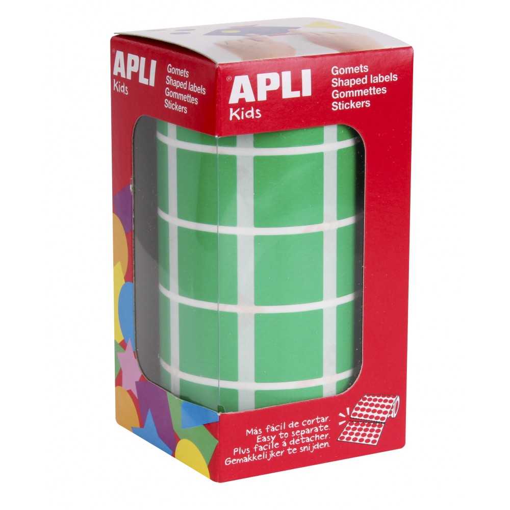 Apli 04878 Rollo Gomets Cuadrados Verdes 20x20 mm