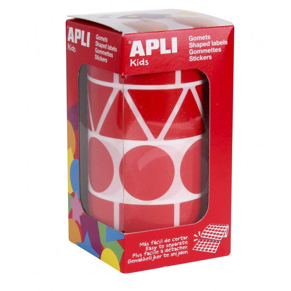Apli 11163 Rollo Gomets Formas Geométricas Rojas
