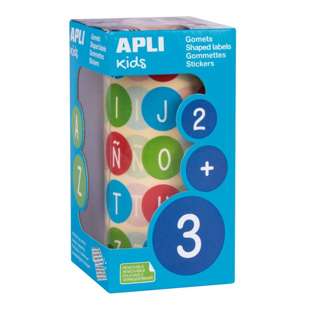 Apli 15126 Rollo Gomets Redondos Abecedario Ø20 mm
