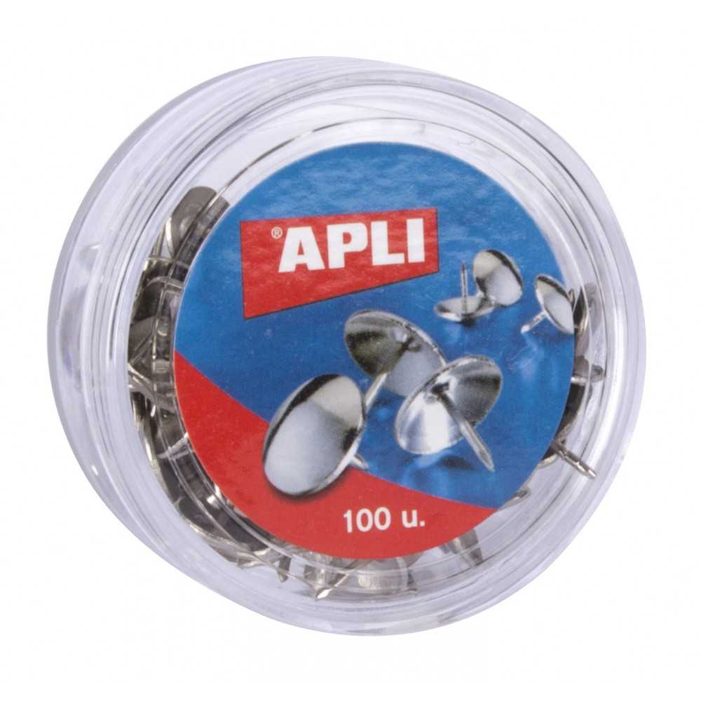Caja de Chinchetas Niqueladas 100 Uds Apli 11726