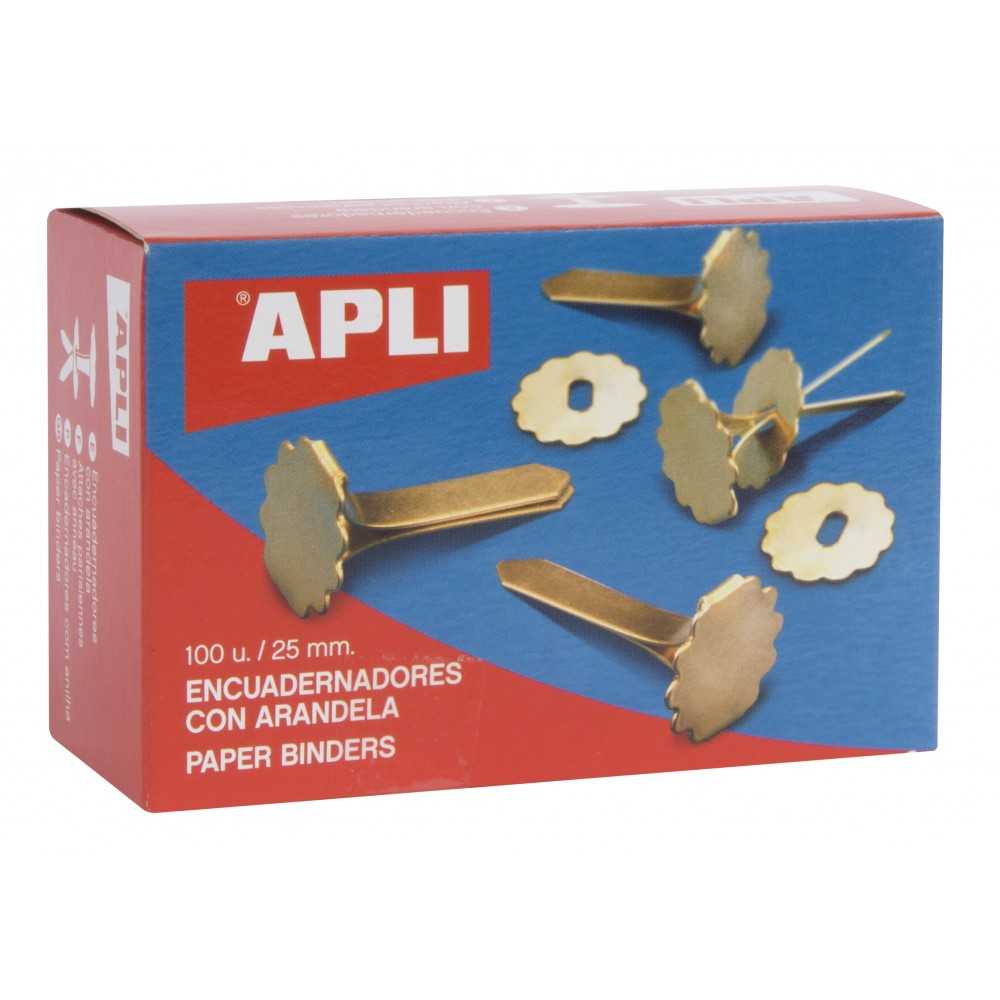 Encuadernadores Metálicos Con Arandela 25 mm Apli 12577