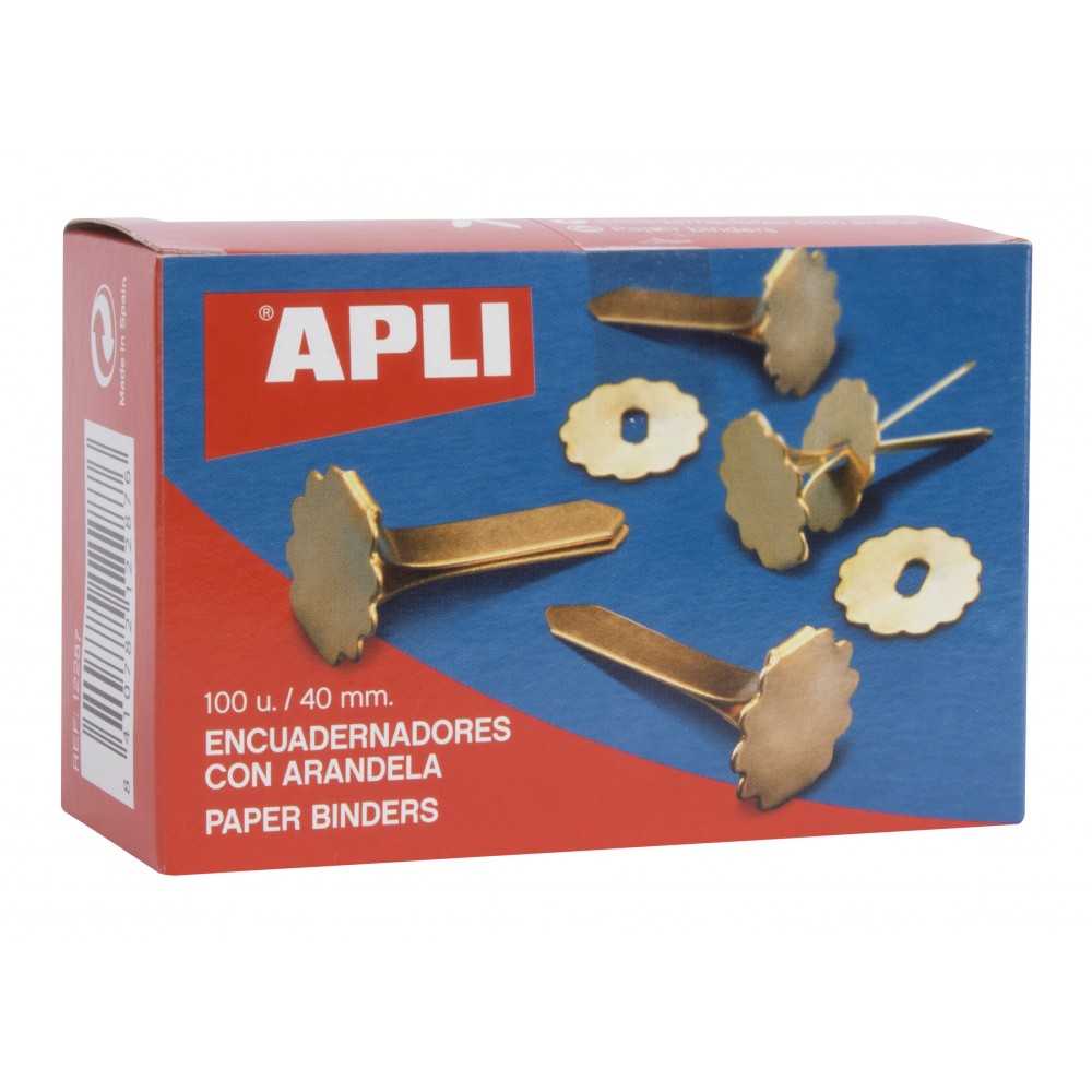 Encuadernadores Metálicos con Arandela 40 mm Apli 12287