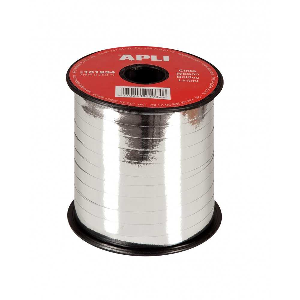 Cinta de Regalo Color Plata Metalizada 7mm x 250m Apli 101934 compraetiquetas