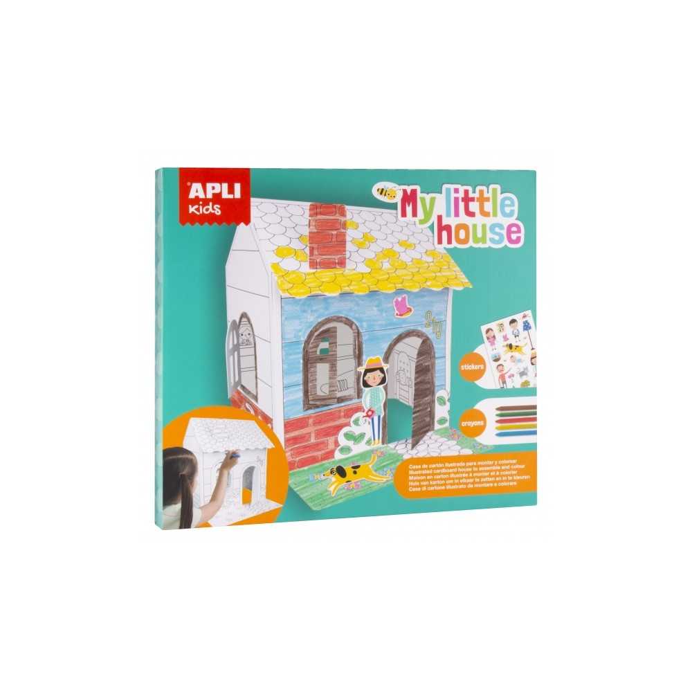 Juego Colorear Casa Automontable de Cartón Apli 16716