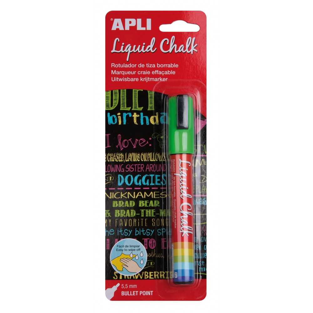 Rotulador de Tiza Borrable Color Verde Apli 13958 compraetiquetas.com