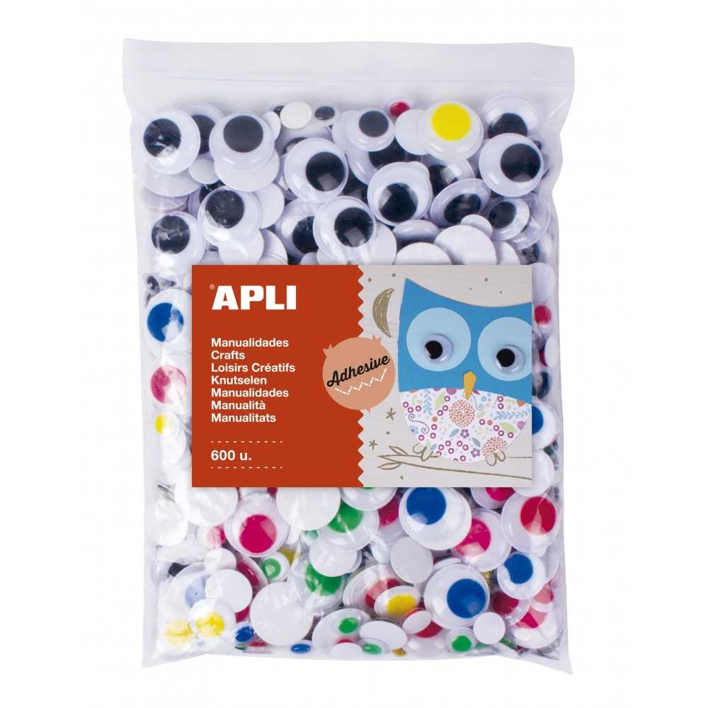 Bolsa de 600 Ojos Moviles Adhesivos Surtido Apli 17444 compraetiquetas.com