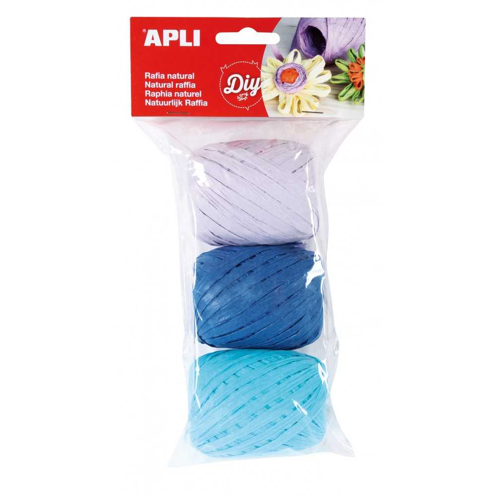 Paquete de 3 Ovillos Rafia Colores Marine Apli 14414 Compraetiquetas