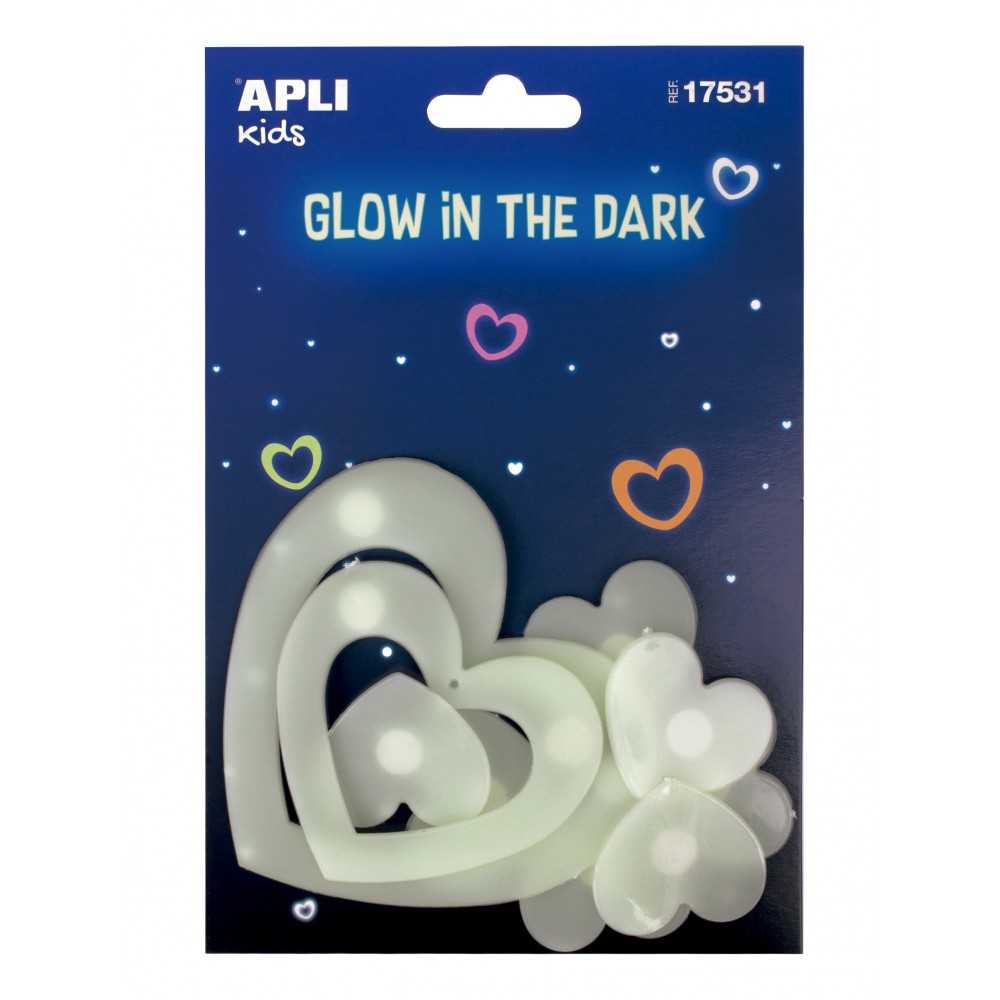 Apli 17531 Corazones Luminiscentes de Plástico 3D