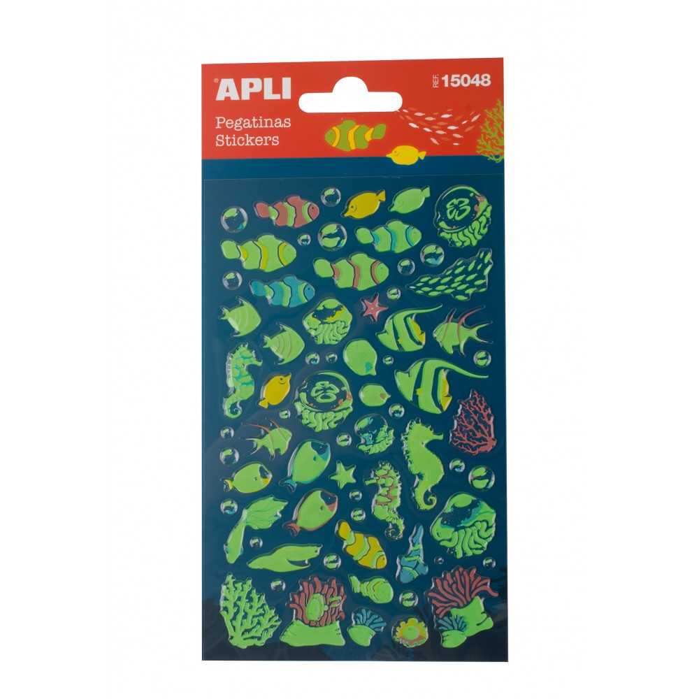 Apli 15048 Bolsa Pegatinas Peces Luminiscentes 1H