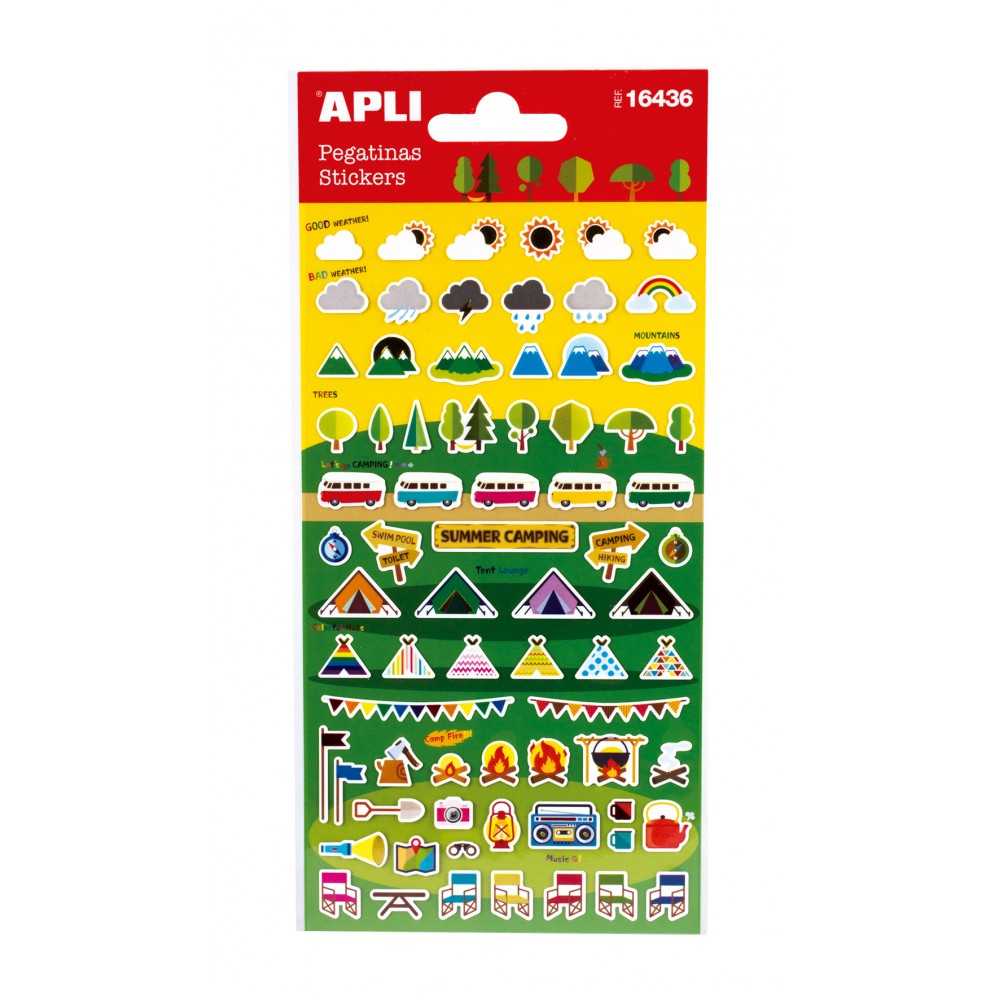 Apli 16436 Bolsa Pegatinas Temática Camping 1H