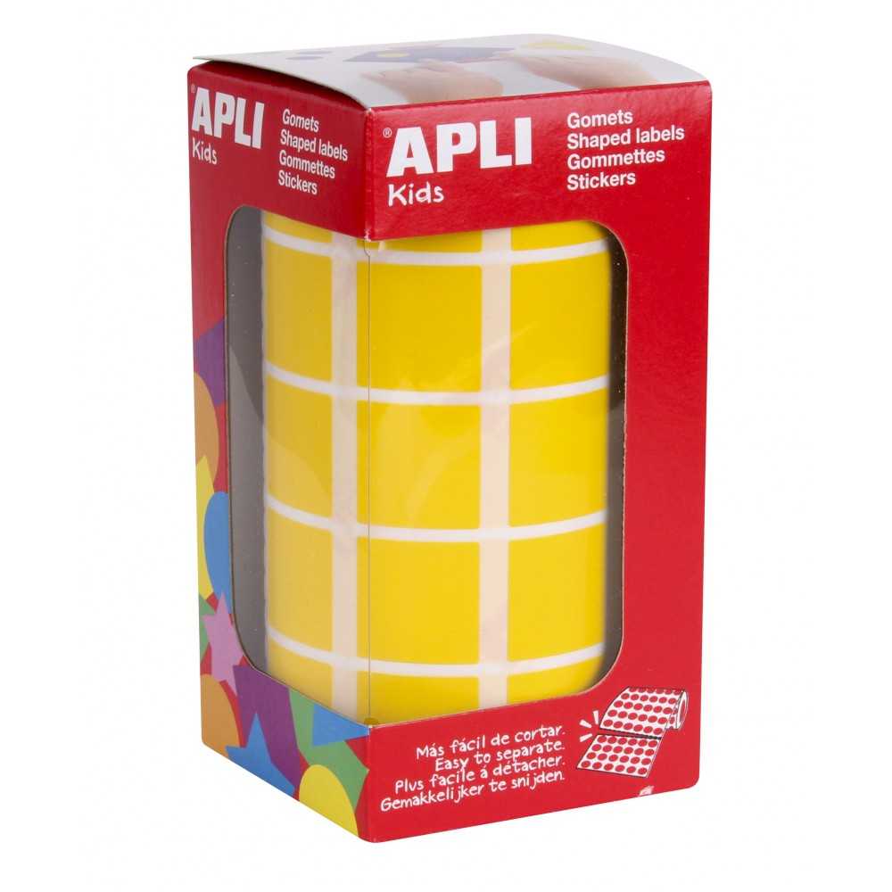 Apli 04875 Rollo Gomets Cuadrados Amarillos 20x20 mm