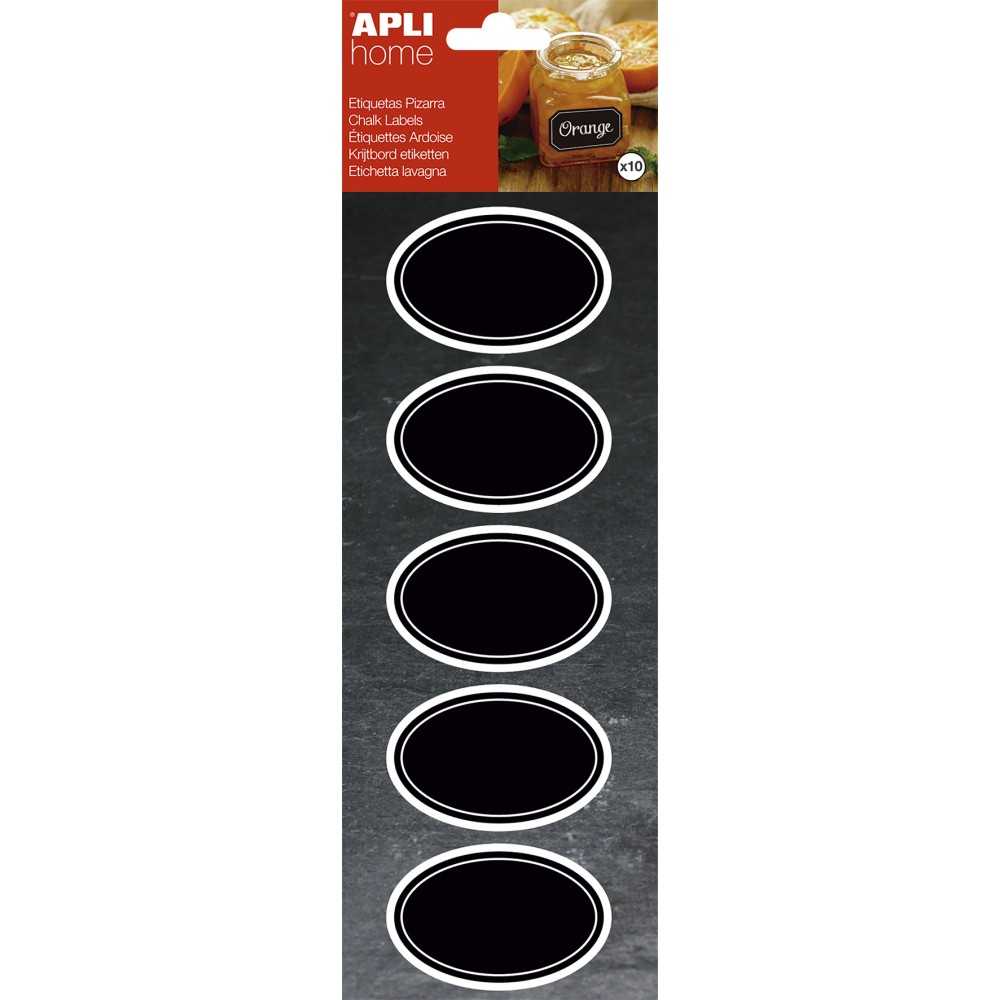 Etiquetas Pizarra Forma Ovalada 65x41 mm Apli 16768