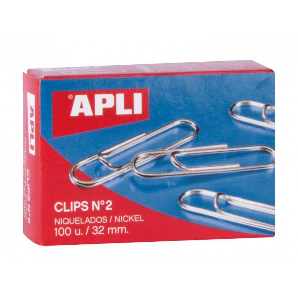 Caja de Clips Niquelados nº 2 32 mm Apli 11711