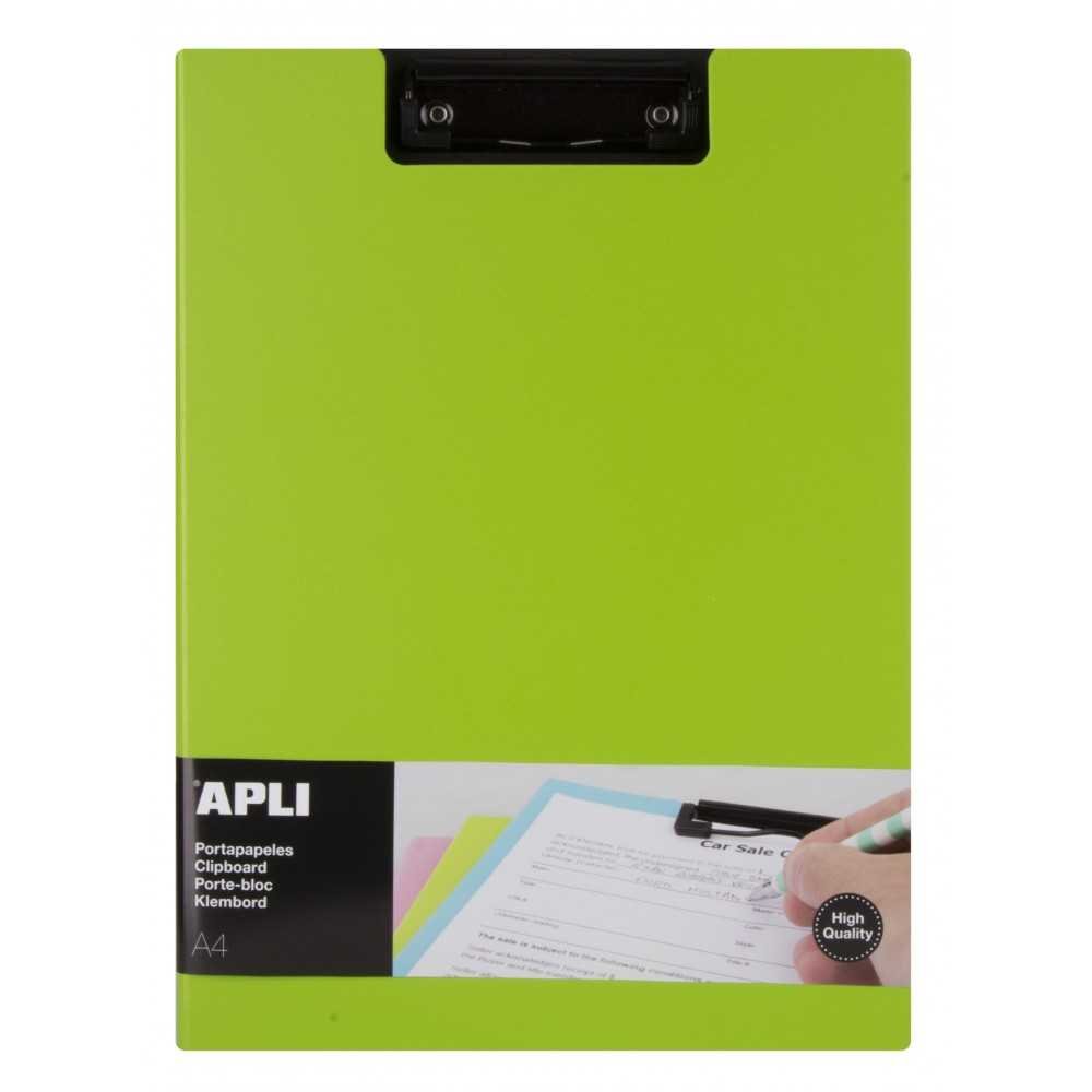Portapapeles Rígido de Polipropileno Color Verde Apli 17207