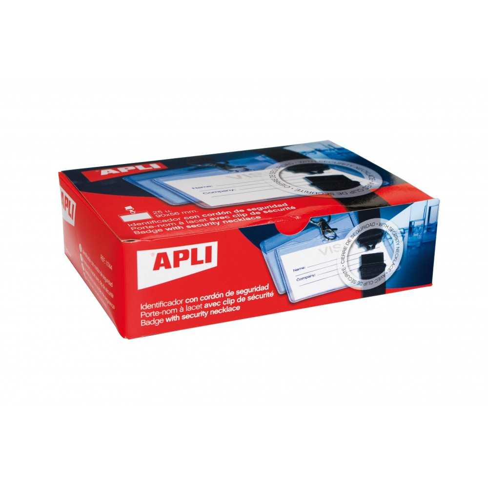 Identificadores Con Cordón Negro 90x56 mm 25 Uds Apli 11744