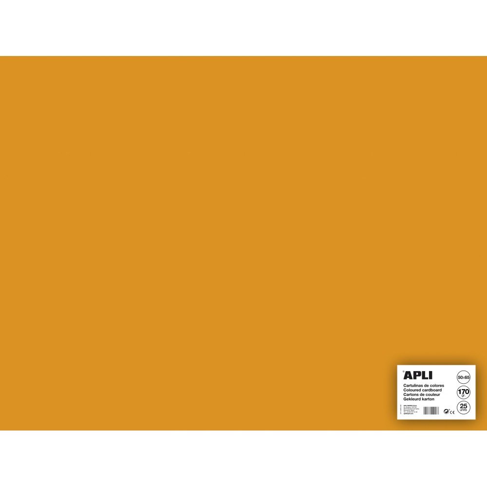 25 Hojas Cartulina Color Naranja Fluor 50x65cm Apli 14276 compraetiquetas