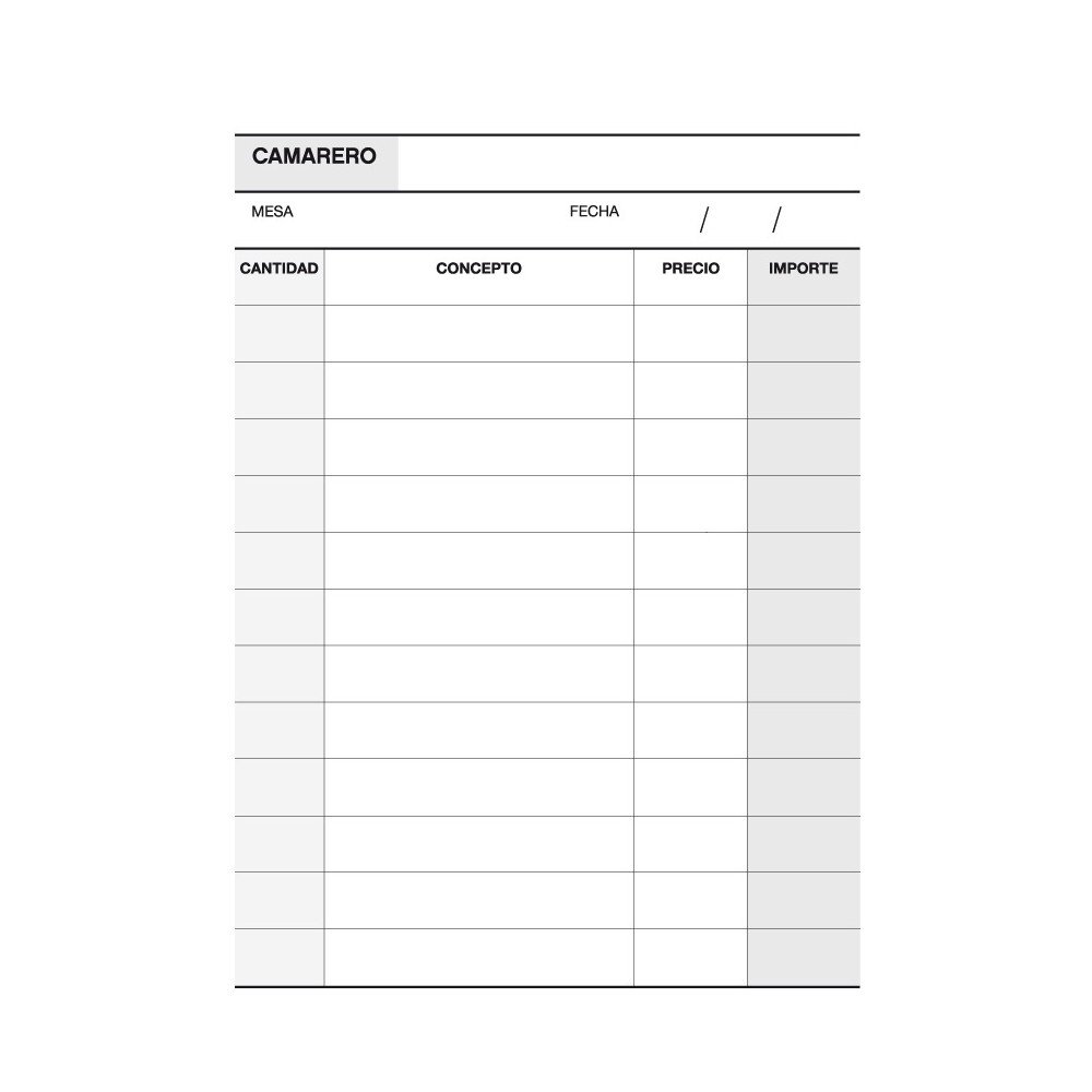 Talonario de Notas Camarero Triplicado 105x145 mm Apli 12689