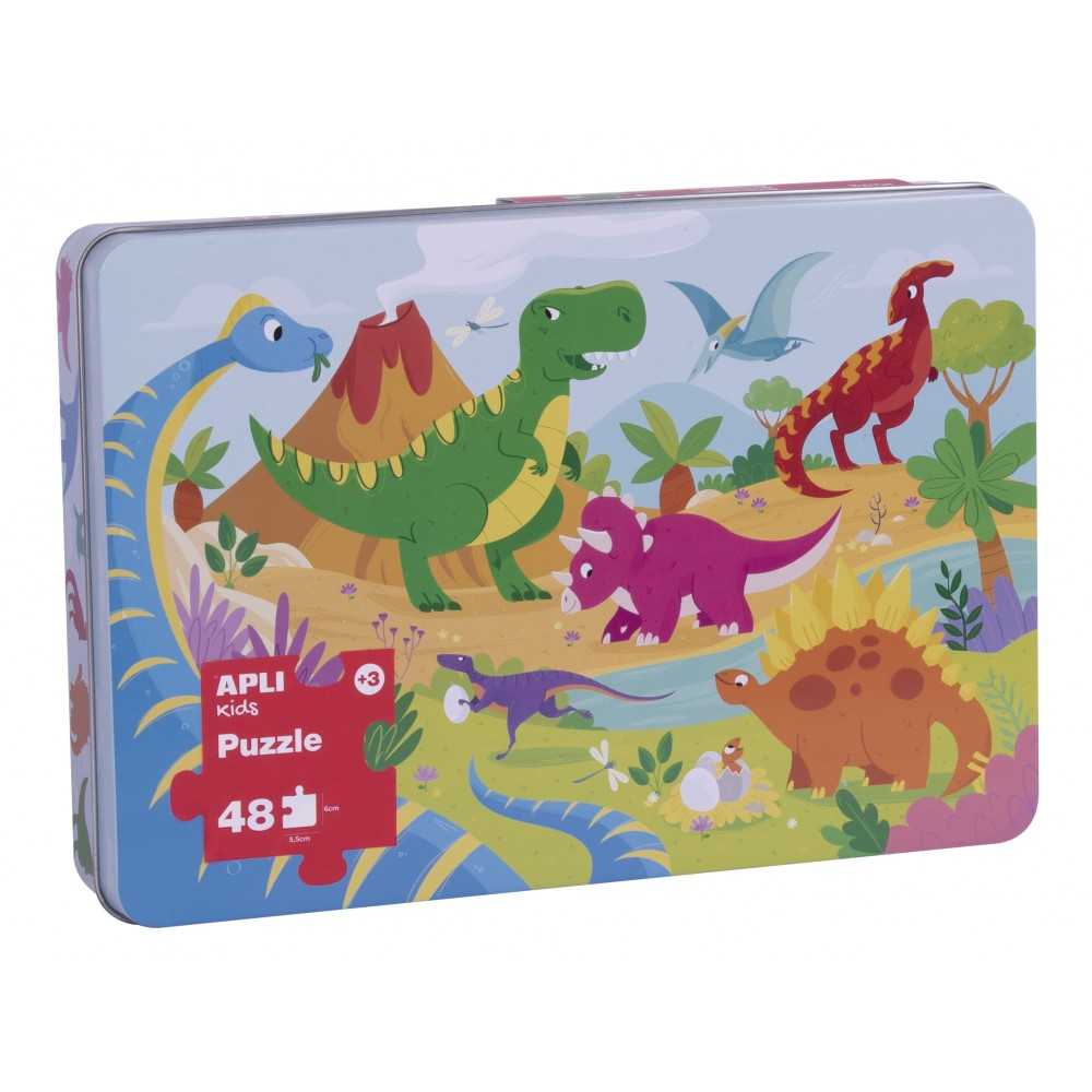 Puzle Caja Metálica Dinosaurios Apli 17888