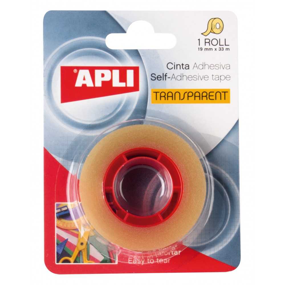 Rollo Cinta Adhesiva Transparente 19 mm x 33 m Apli 11166