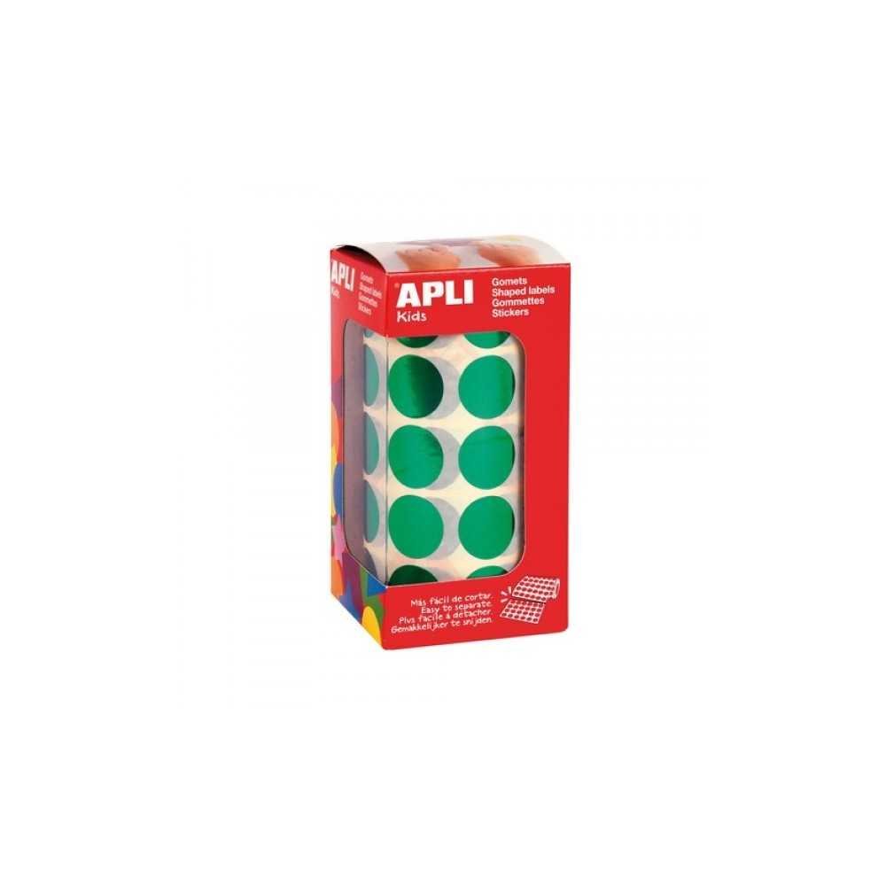 Apli 12050 Rollo Gomets Redondos Verde Metalizado Ø20 mm
