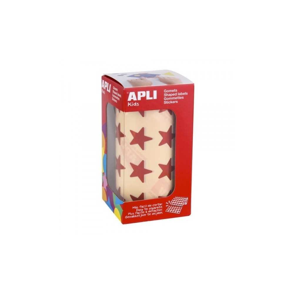 Apli 12053 Rollo Gomets Estrellas Rojas 19,5 mm