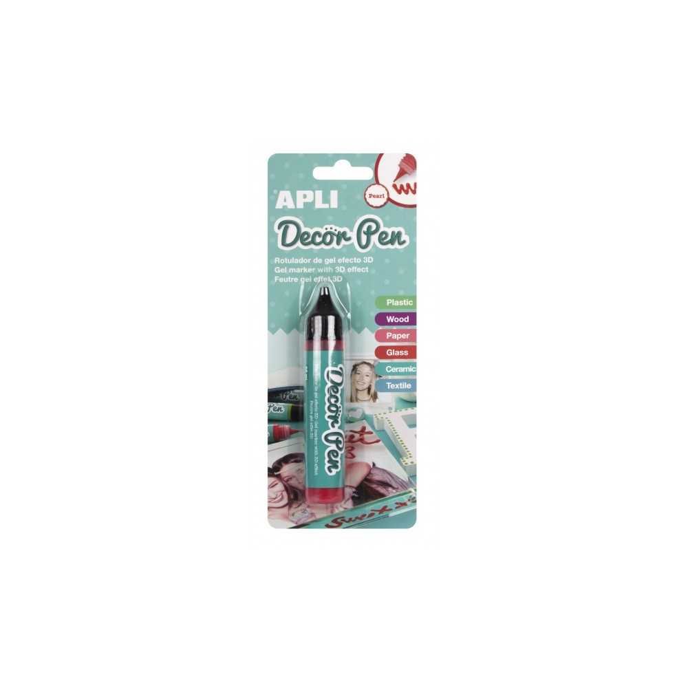 Rotulador Decor Pen 3D Color Rojo Perlado Apli 15007 Compraetiquetas