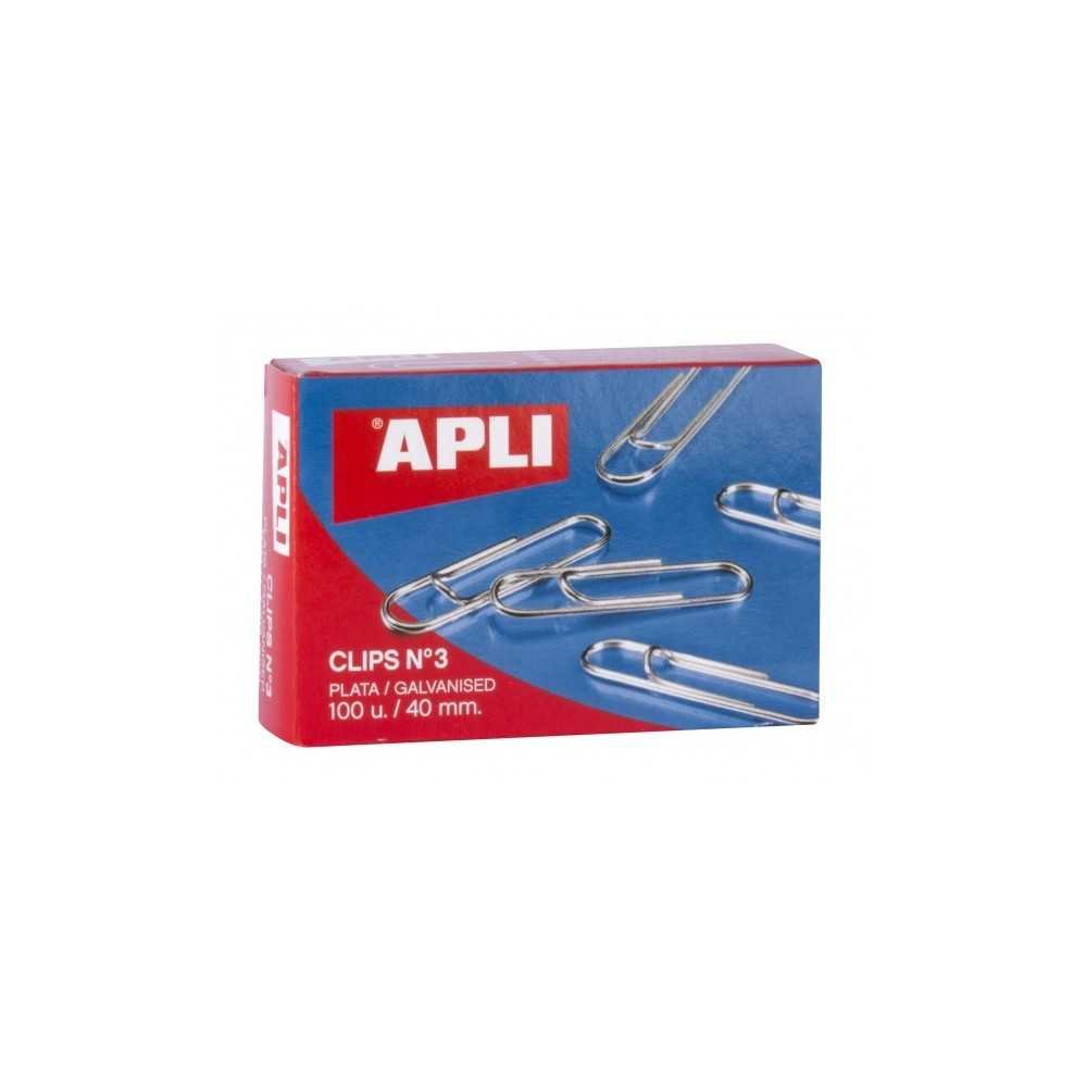 Caja de Clips Mariposa Plateados Nº 3 40 mm Apli 11715