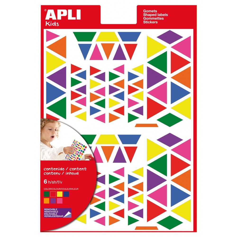 Apli 13239 Bolsa Gomets Triangulares Multicolor 6H