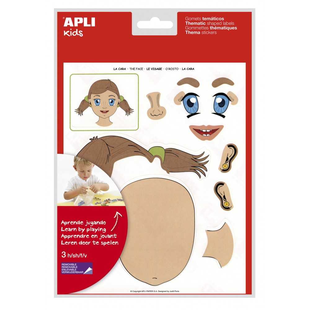 Apli 11927 12 Hojas Gomets Temáticos La Cara