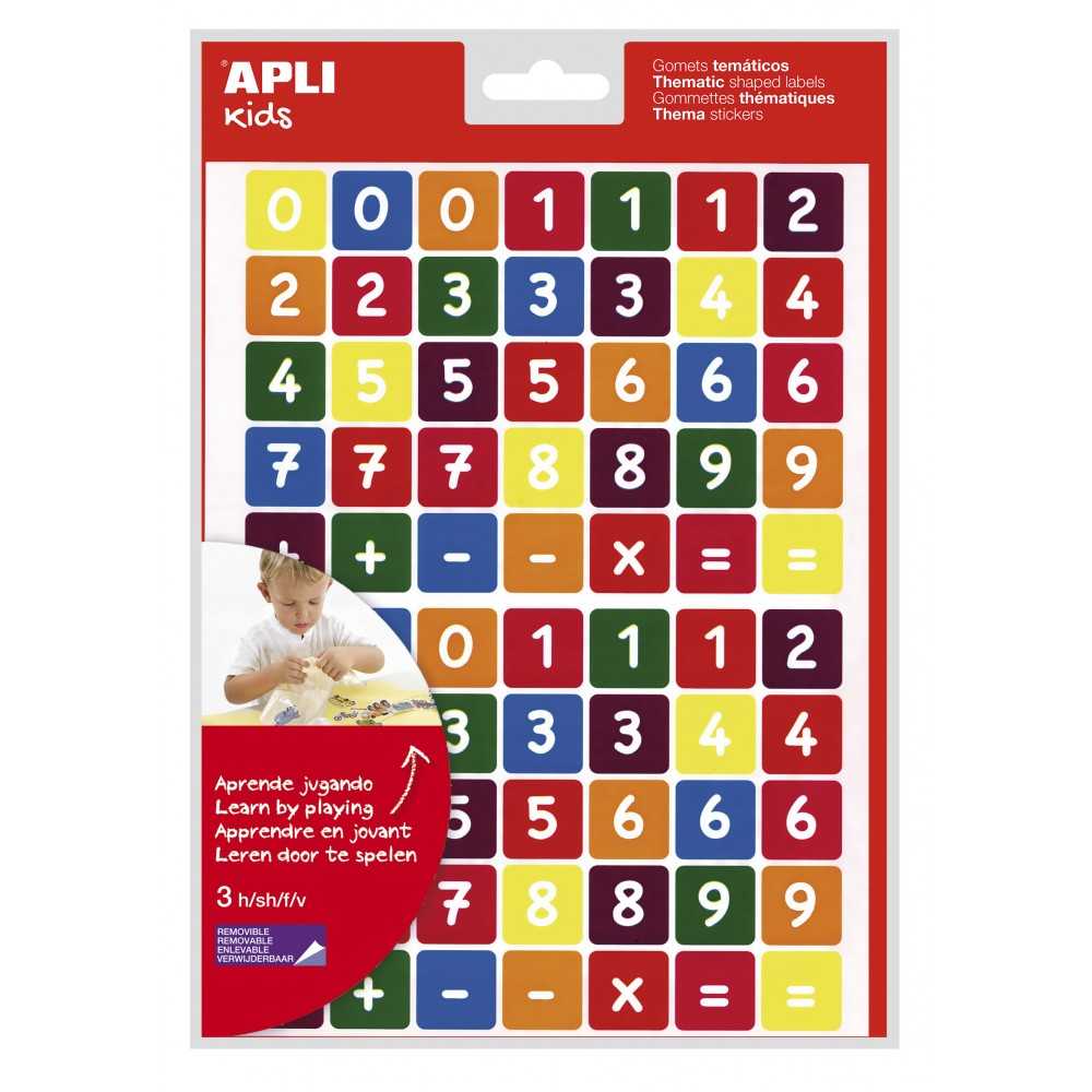 Apli 14481 Bolsa Gomets Temáticos Números 3H