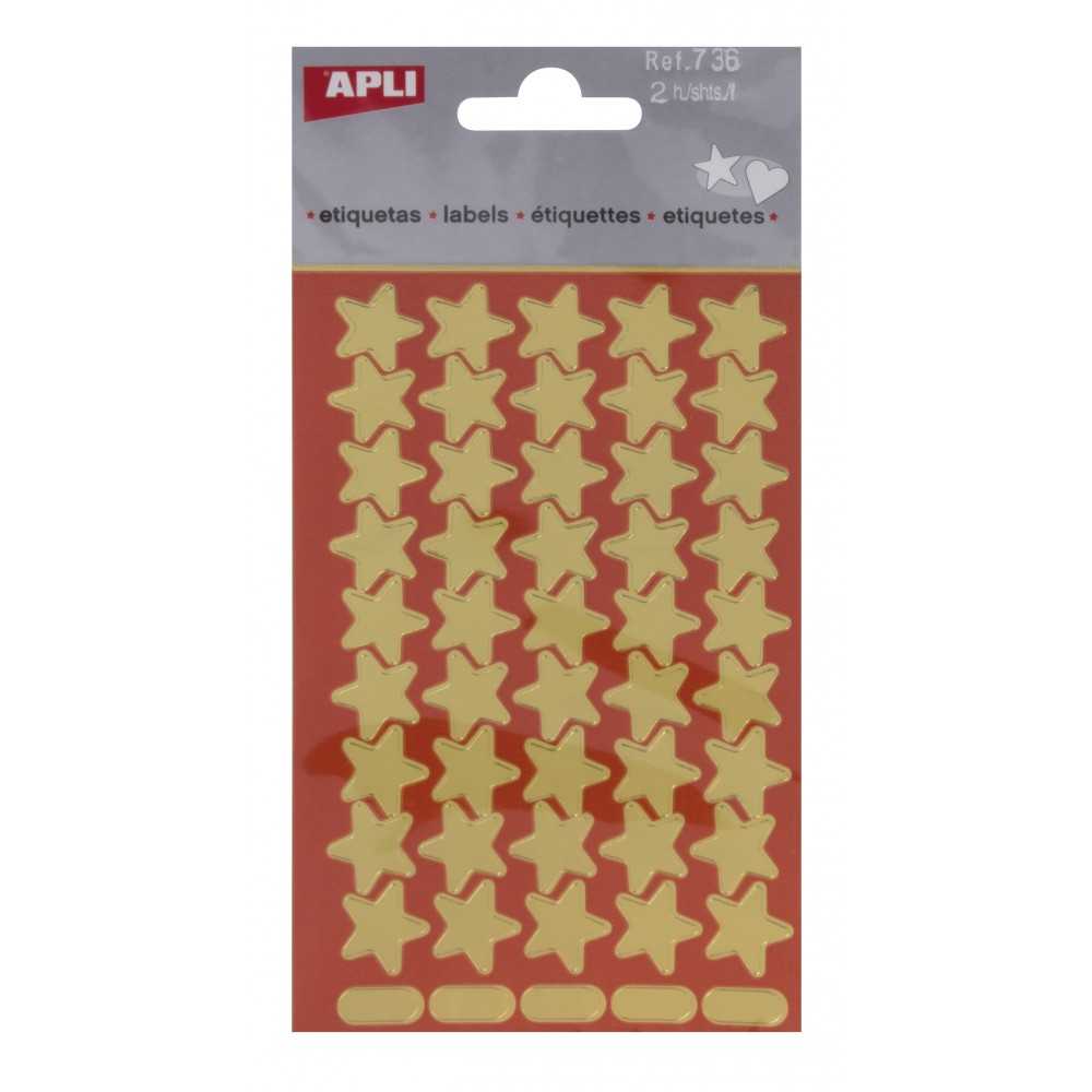 Apli 00736 Bolsa Pegatinas Estrellas Oro 2H