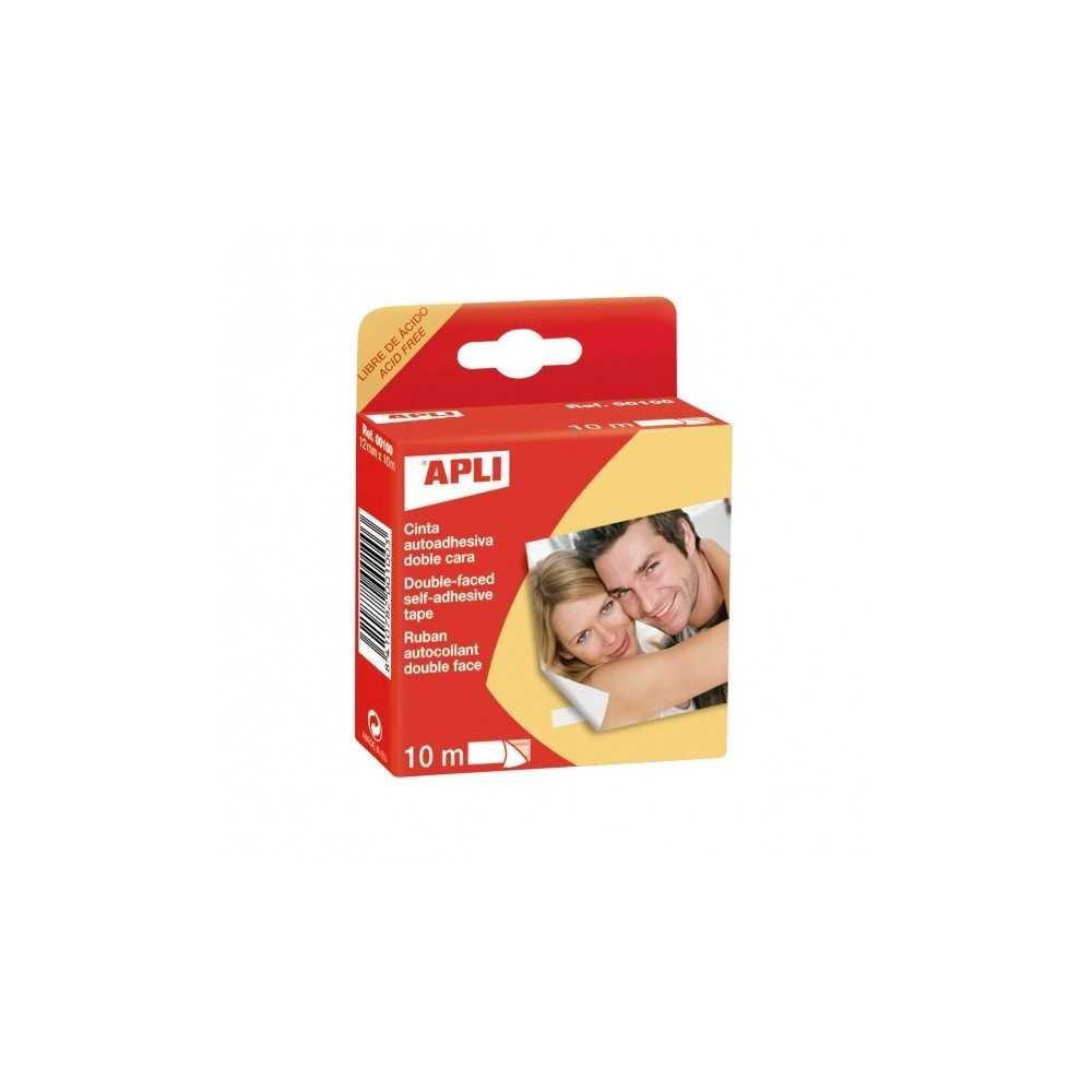 Cinta Adhesiva de Doble Cara Fácil Extracción 12mmx10m Apli 00100
