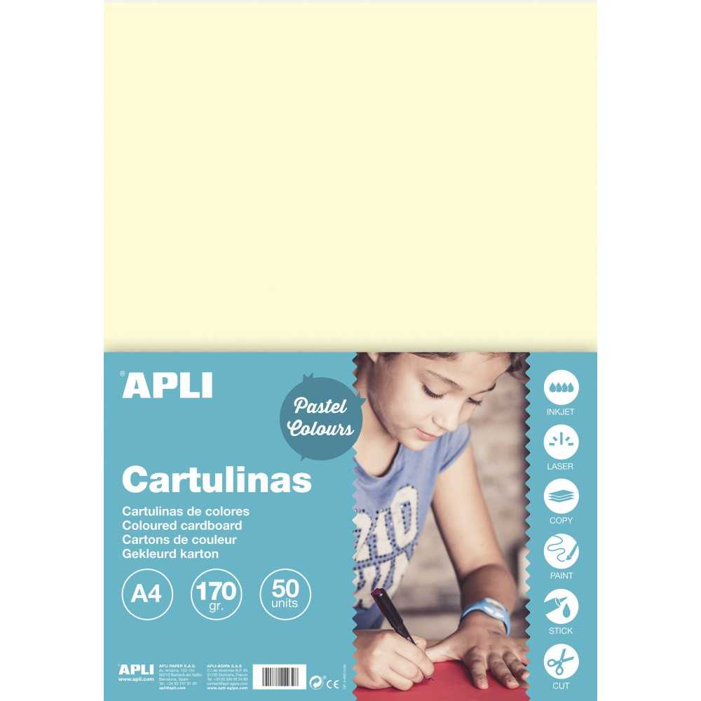 50 Hojas Cartulina Color Marfil A4 170gr Apli 14230 COMPRAETIQUETAS
