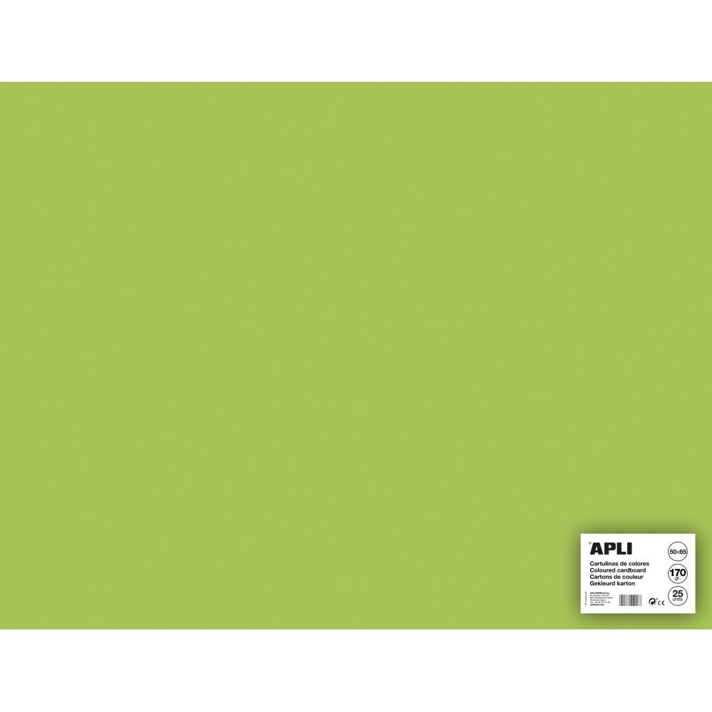 25 Hojas Cartulina Verde Claro 50x65cm Apli 14257 COMPRAETIQUETAS