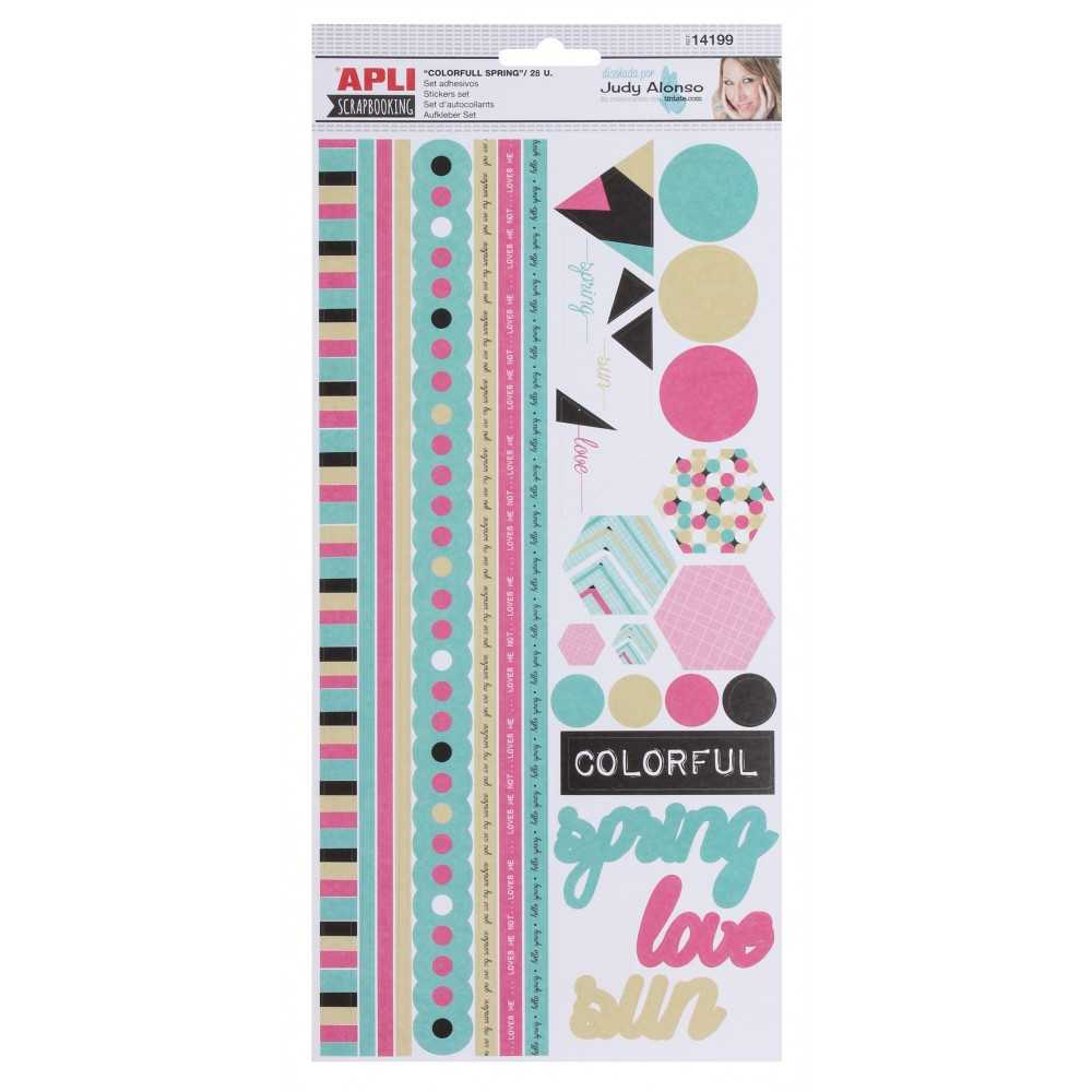 Adhesivos Scrapbooking Colorfull Spring Diseñado Judy Alonso APLI 14199