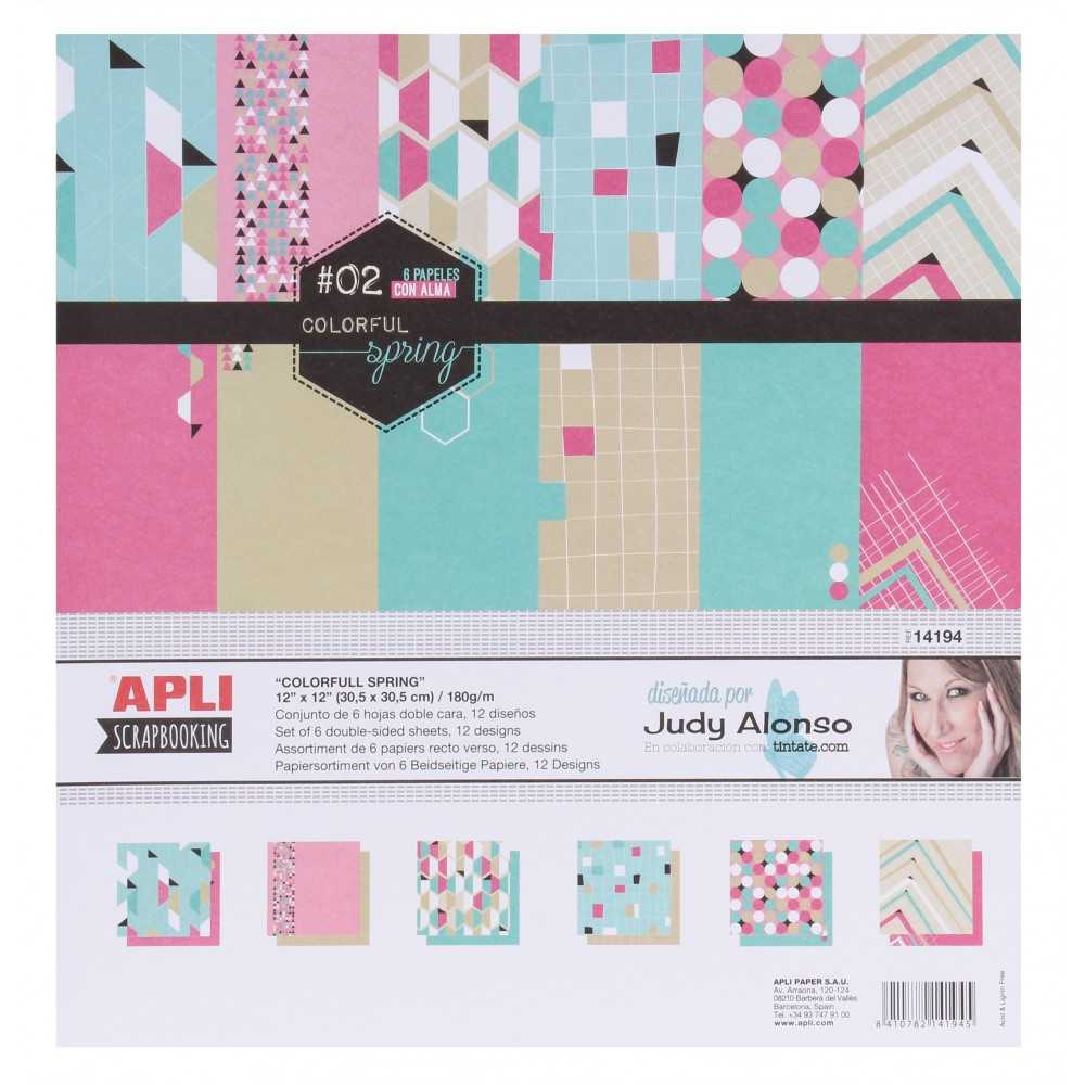Papel Para Scrapbooking Colección "Colorful Spring" APLI 14194