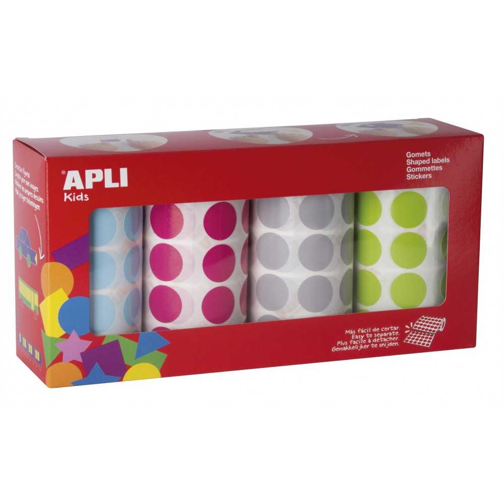 Apli 17685 Pack 4 Rollos Gomets Redondos Ø20 mm