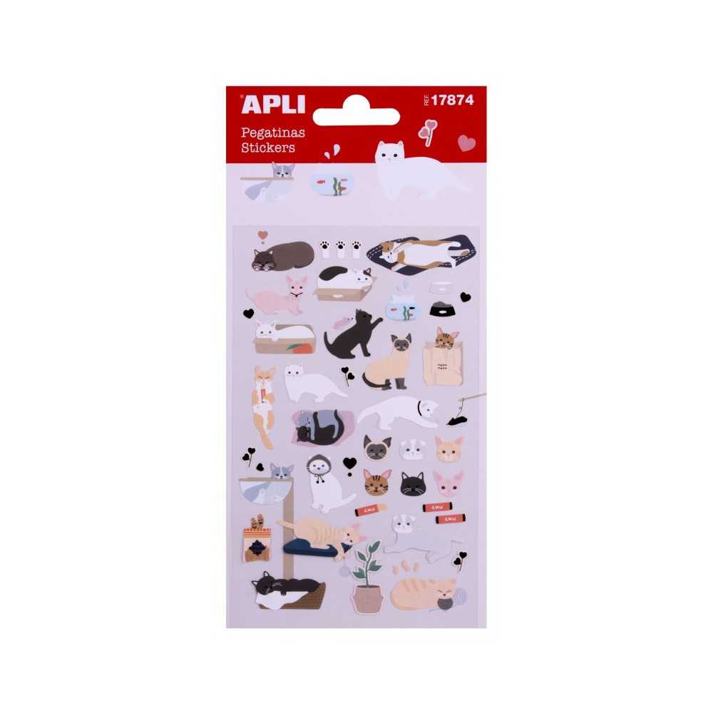 Apli 17874 Bolsa Pegatinas Temática Gatos 1H