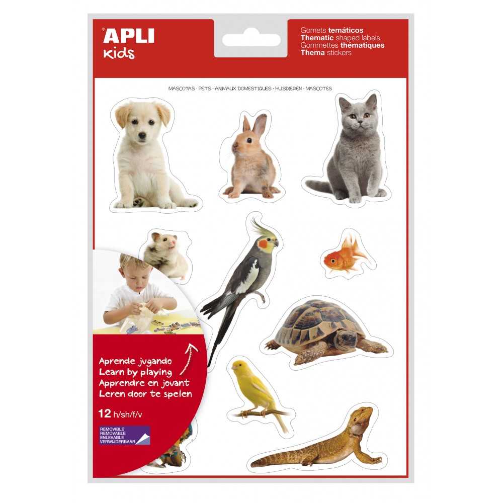 Apli 17629 Bolsa Gomets Temáticos Mascotas 12H