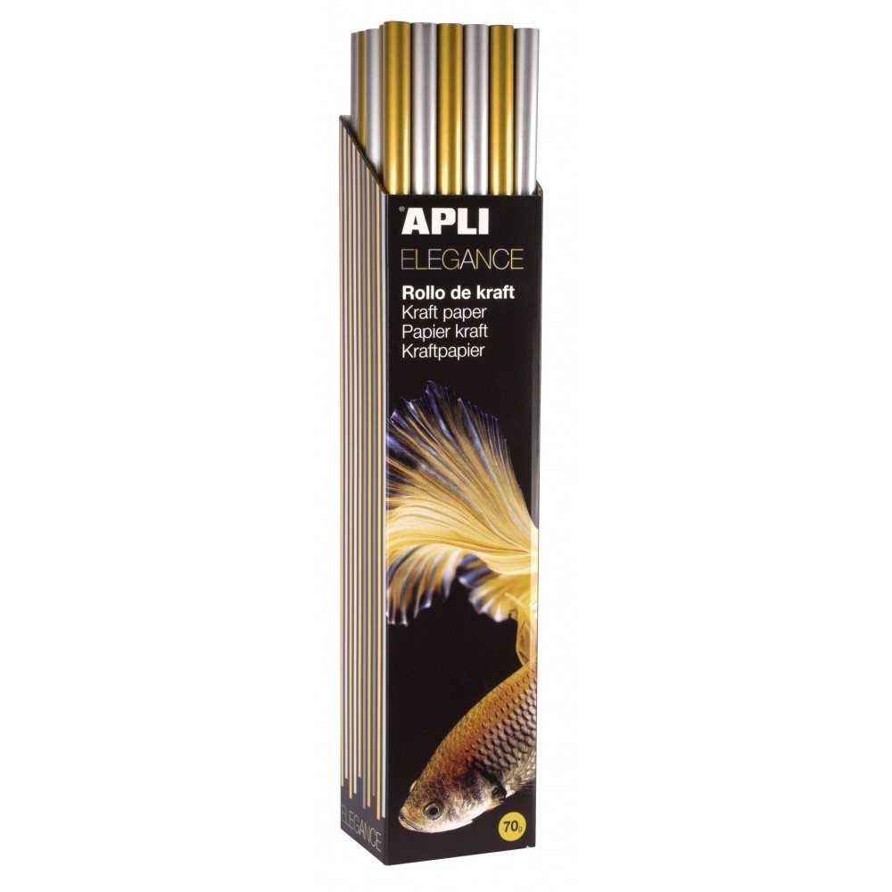 Rollo Papel Kraft Color Plata  1 x 3 m Apli 16540