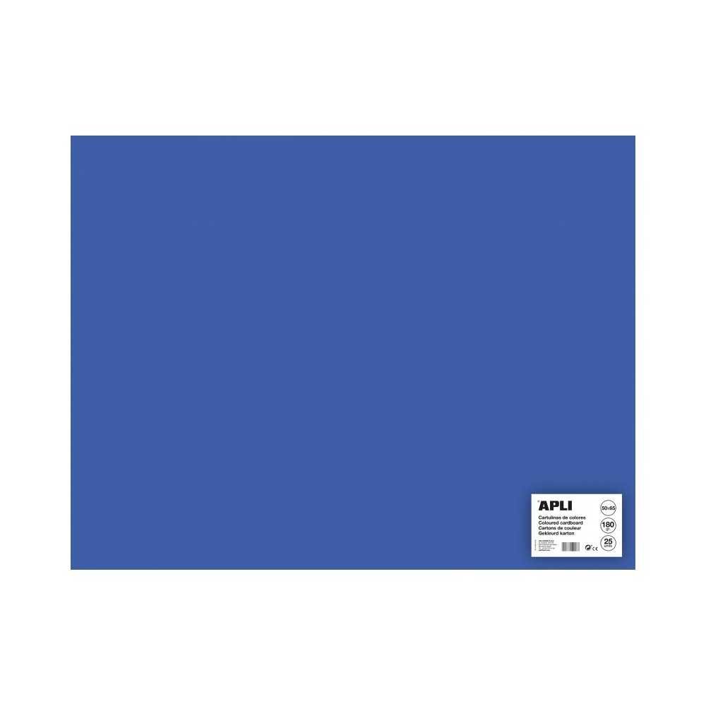 25 Hojas Cartulina Color Azul Medio 50 x 65 cm Apli 16507 COMPRAETIQUETAS