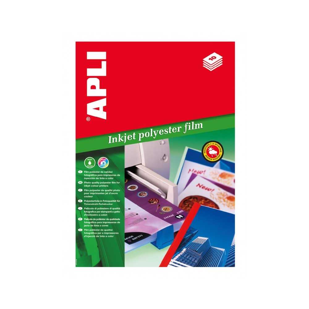 Film Poliéster Adhesivo Blanco A4 50H Apli 01386