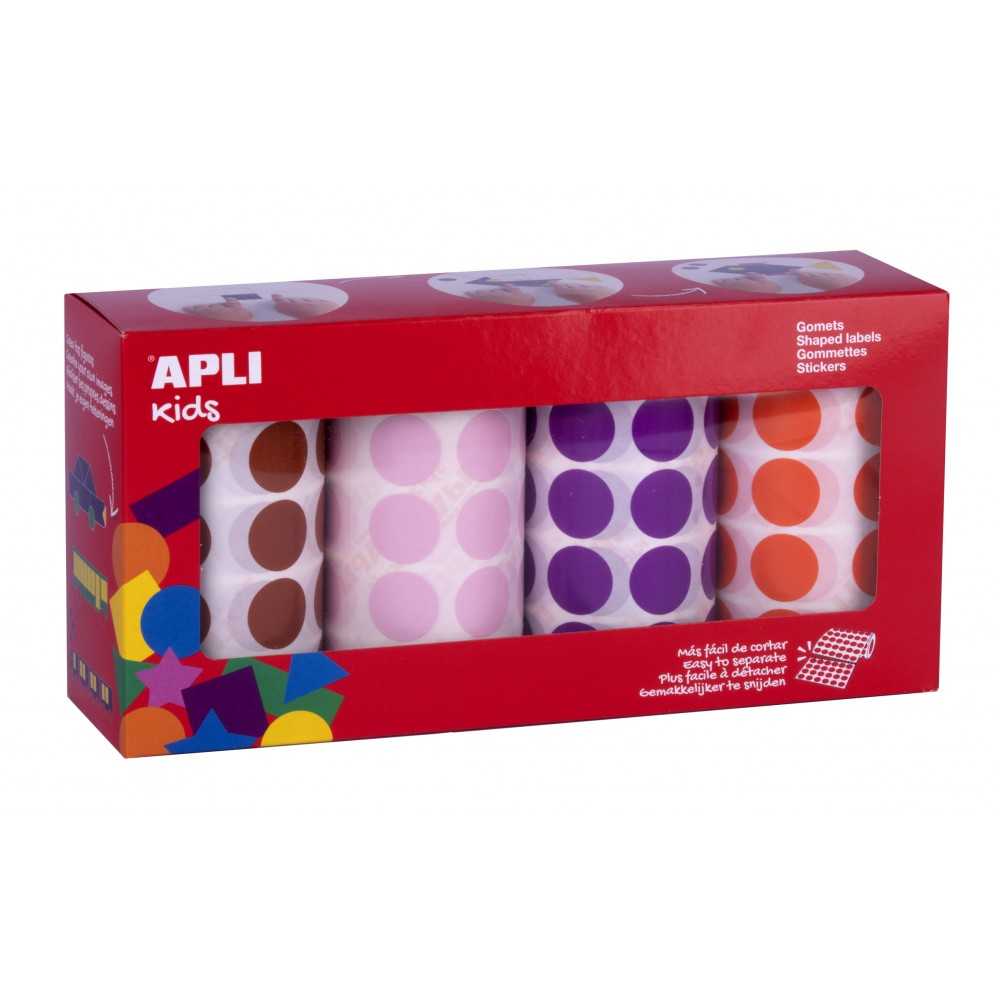 Apli 14081 Pack 4 Rollos Gomets Redondos Ø20 mm